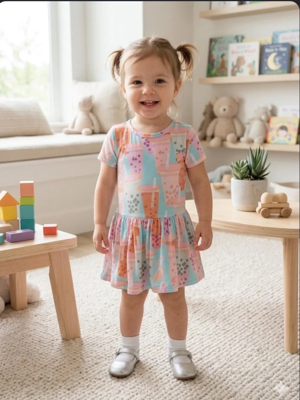 Posh Peanut Pastel Bubble Tea Twirl Skirt Bodysuit Dress Size 18-24 Months